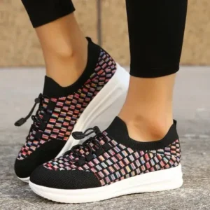 Nanaoutfit Women Fashion Fly Knit Breathable Fashion Sneakers