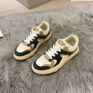 Nanaoutfit Women Fashion Lace Up Design Color Blocking Sneakers