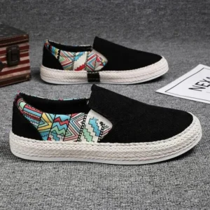 Nanaoutfit Men Fashion Color Matching Breathable Canvas Flats Shoes