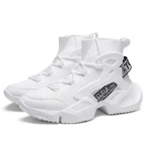 Nanaoutfit Men'S Fashion Platform White High Top Sneakers