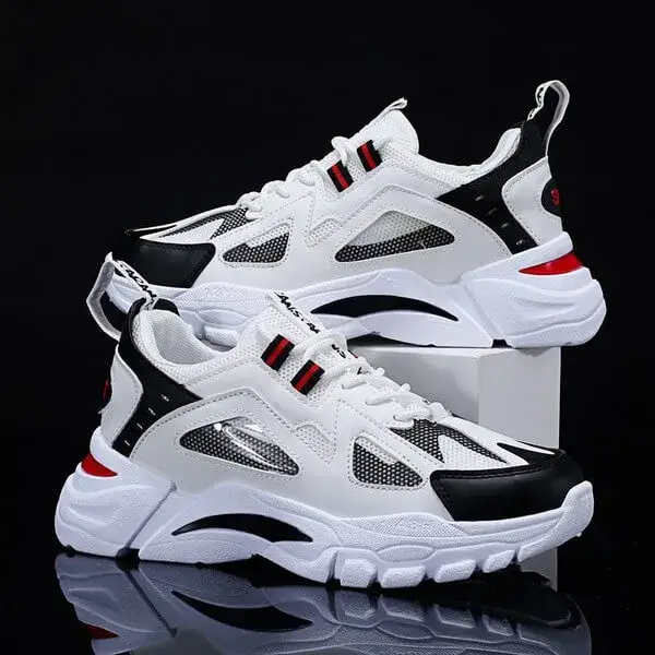 Nanaoutfit Men Spring Autumn Fashion Casual Colorblock Mesh Cloth Breathable Lightweight Rubber Platform Shoes Sneakers