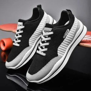 Nanaoutfit Men'S Casual Color-Block Mesh Breathable Soft-Soled Sneakers