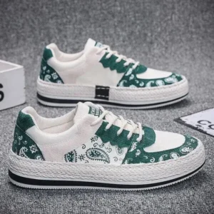 Nanaoutfit Men Fashion Cashew Flower Printed Canvas Sneakers