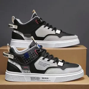 Nanaoutfit Men'S Fashion High Top Color Block Sneakers