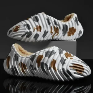 Nanaoutfit Men'S Fashion Camouflage Coconut Shape Fleece Warm Plush Shoes