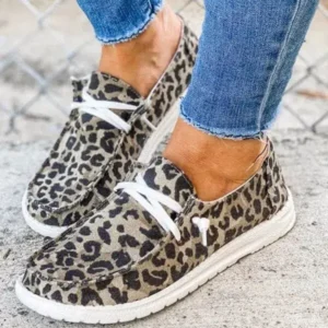 Nanaoutfit Women Leopard Casual Flat Loafers Shoes