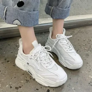 Nanaoutfit Women Fashion Casual Mesh Breathable Thick-Soled Sneakers