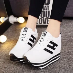 Nanaoutfit Women Fashion Casual Letter Printed Lace-Up Thick-Soled Sneakers