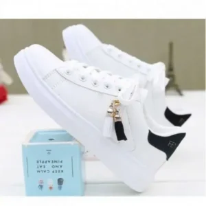 Nanaoutfit Women Fashion Flat Solid Color Lace-Up Sneakers