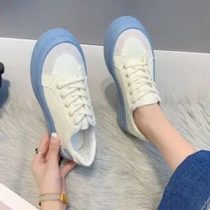 Nanaoutfit Women Fashion Round Toe Lace-Up Sneakers