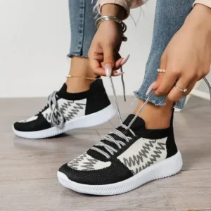 Nanaoutfit Women Fashion Color Block Mesh Platform Sneakers