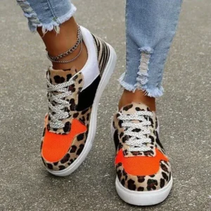 Nanaoutfit Fashionable Round Toe Lace-Up Sneakers